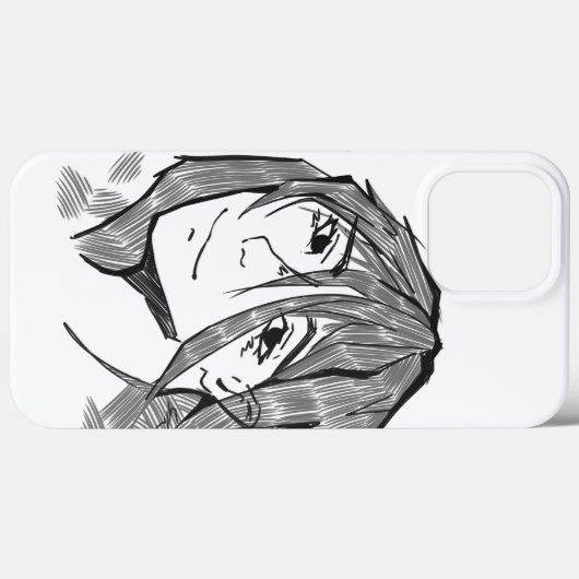 Sketched girl iPhone pro 13 Max  hoesje Case-Mate iPhoneケース (裏面 (横))
