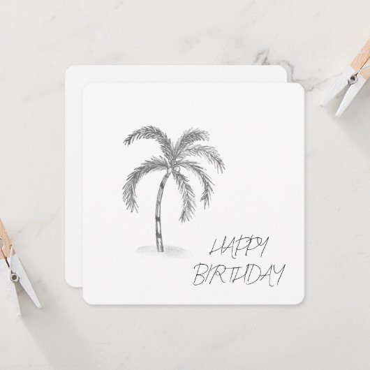Sketched Greeting Card Black and White カード (正面/裏面インサイチュ)