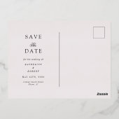 Sketched Modern Floral Wedding Foil Invitation 箔招待状ポストカード (裏面)