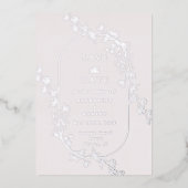 Sketched Modern Floral Wedding Foil Invitation 箔招待状 (正面)