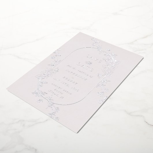 Sketched Modern Floral Wedding Foil Invitation 箔招待状 (回転した状態)