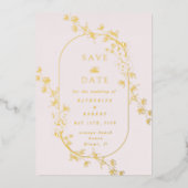 Sketched Modern Floral Wedding Foil Invitation 箔招待状 (正面)
