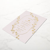 Sketched Modern Floral Wedding Foil Invitation 箔招待状 (回転した状態)