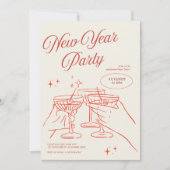 Sketched New Years Eve Party Invitation 招待状 (正面)
