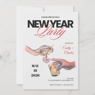 Sketched New Years Eve Party Invitation 招待状
