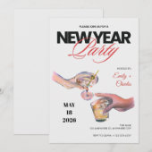 Sketched New Years Eve Party Invitation 招待状 (正面/裏面)