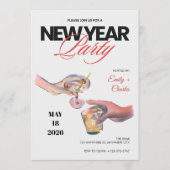 Sketched New Years Eve Party Invitation 招待状 (正面)