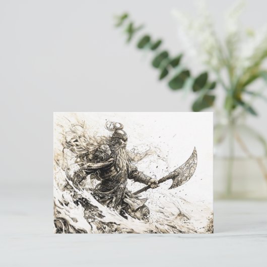 sketched representation of a Viking god ポストカード (スタンド正面)