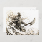 sketched representation of a Viking god ポストカード (正面/裏面)