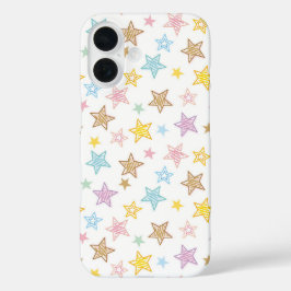 Sketched Stars Pattern iPhone 16ケース
