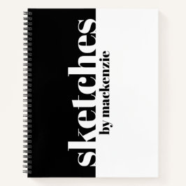 Sketches Book Large Serif パーソナライズされた Name  ノートブック