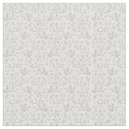 Sketches of Cats Cotton Fabric ファブリック