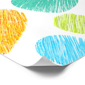 Sketchyパステル愛ハートパターン ポスター (角)