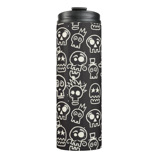 Sketchyブラックスカルシームレス壁紙 タンブラー (正面)