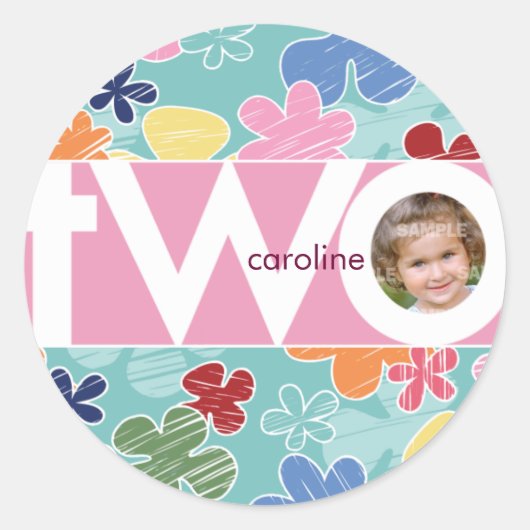 Sketchy花第2ステッカー ラウンドシール (正面)