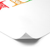 sketchy and colorful birthday girl ポスター (角)