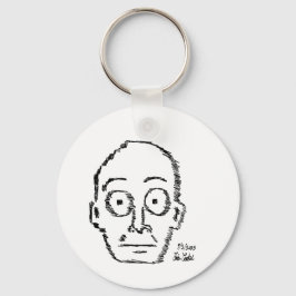 sketchy drawn cartoon face ( Erica Crooks ) キーホルダー