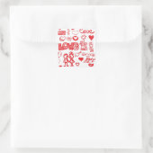 Sketchy Loveスタンプ スクエアシール (バッグ)