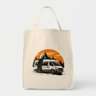 sketchy minimalist camper travel トートバッグ