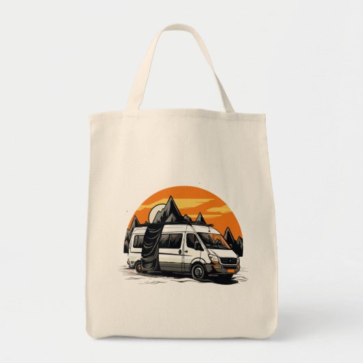 sketchy minimalist camper travel トートバッグ (正面)