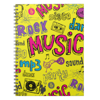 Sketchy Music Doodlesシームレスな背景 ノートブック