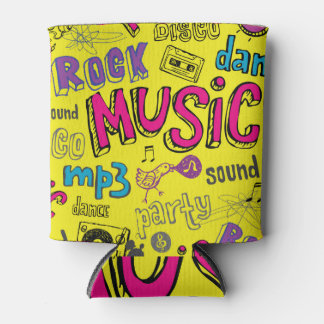 Sketchy Music Doodlesシームレスな背景 缶クーラー