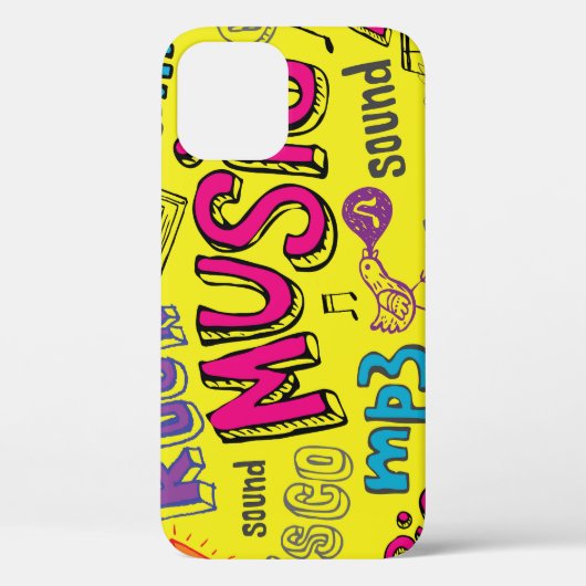 Sketchy Music Doodlesシームレスな背景 Case-Mate iPhoneケース (裏面)