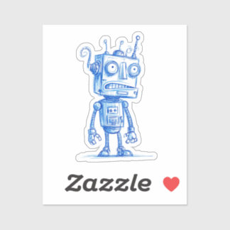 Sketchy Robot Sticker – 手描き予測できなデザイン シール