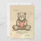 Sketchy Teddy Bear Get Well Soonカード 招待状 (正面)