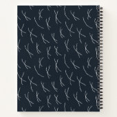 Sketchy Tulips Hand Drawn Floral | Midnight Garden ノートブック (裏面)