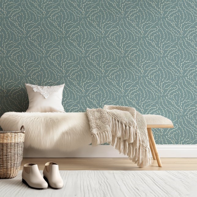 Sketchy Wavyつる植物/デルフトブルー 壁紙 (クリエイターアップロード済み)