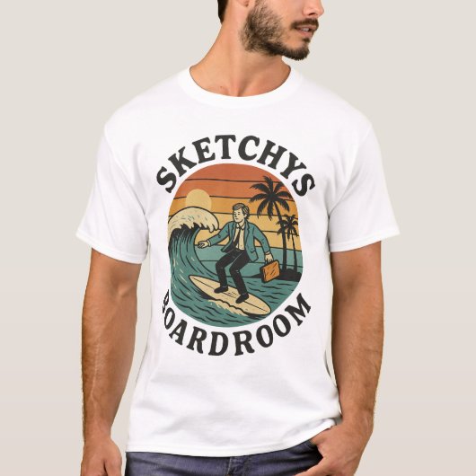 Sketchys Boardroom - Retro surf tshirt  Tシャツ (正面)