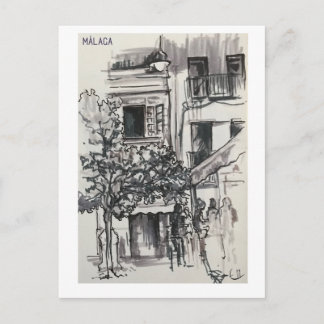 Skethbookページマラガ。マーカー ポストカード