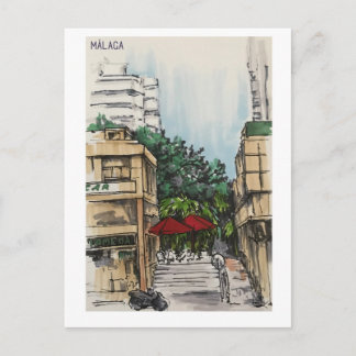 Skethbookページマラガ。マーカー ポストカード