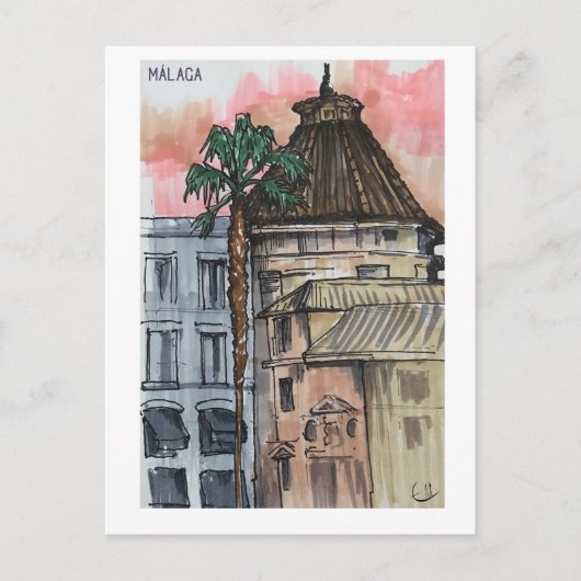Skethchbook pages. Málaga. Markers ポストカード (正面)