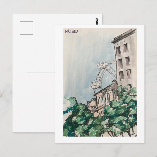 Skethchbook pages. Málaga. Markers ポストカード (正面/裏面)