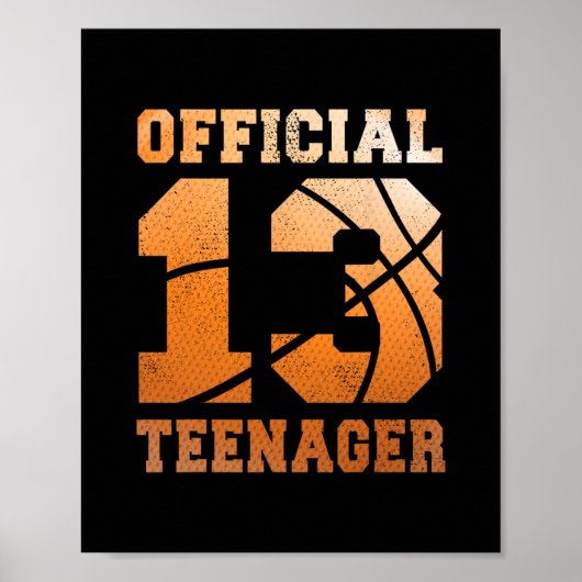 Sketll 13歳の誕生日 公式ティーンエイジャーの男の子 13歳 ポスター (正面)