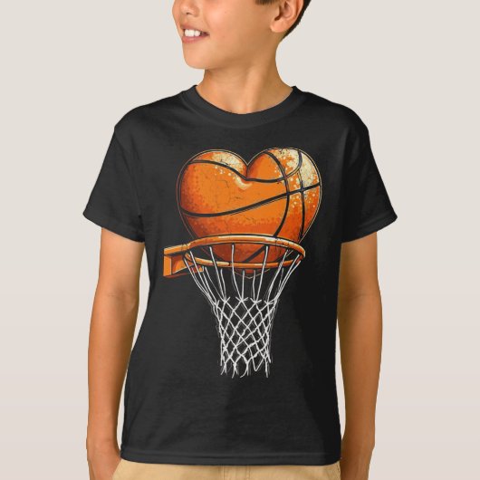 Sketll Heart Valentines Day Sports Boys Youth Tシャツ (正面)