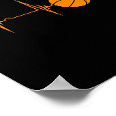 Sketll Heartbeat Ekg Pulse Sports Playing Sketll  ポスター (角)