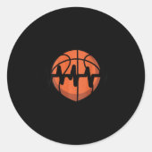 Sketll Heartbeat Pulse Design ラウンドシール (正面)