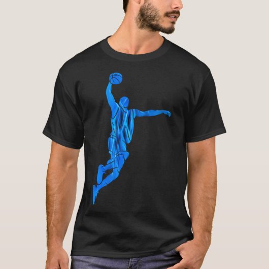 Sketll Player Slam Dunk Blue Flames Abstract Art S Tシャツ (正面)