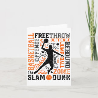 Sketll Player Slam Dunk Typography Word Art Vintag カード