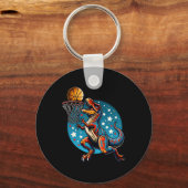 Sketll Player T-rex Dinosaur  キーホルダー (正面)