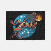 Sketll Player T-rex Dinosaur  フリースブランケット (正面(横))