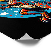 Sketll Player T-rex Dinosaur  ポスター (角)