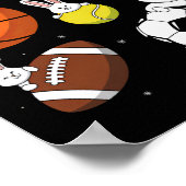 Sketll Sell Footll Soccer Sports Easter Day Bunny ポスター (角)