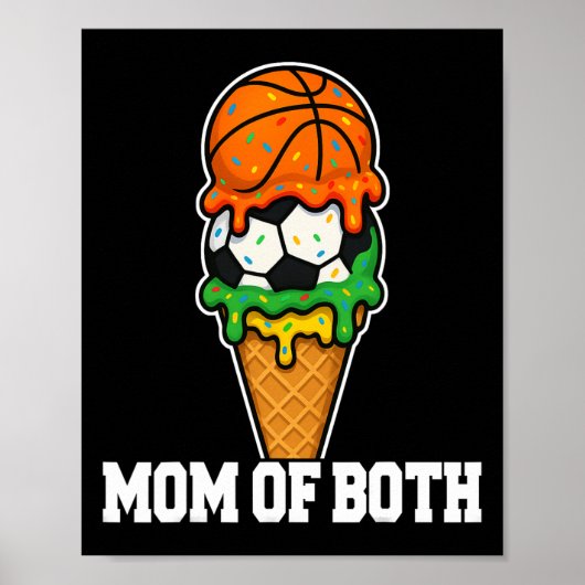 Sketll Soccer Mom Ice Cream Drip Summer Game Day  ポスター (正面)