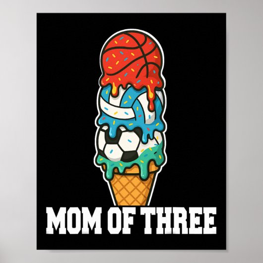 Sketll Soccer Volleyll Mom Ice Cream Summer Game D ポスター (正面)