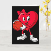 Sketll Valentine's Day Cute Red Heart Player Girls カード (黄色い花)