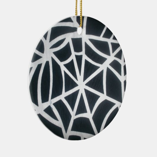Skezer白と黒のストライプ白黒セント セラミックオーナメント (右)